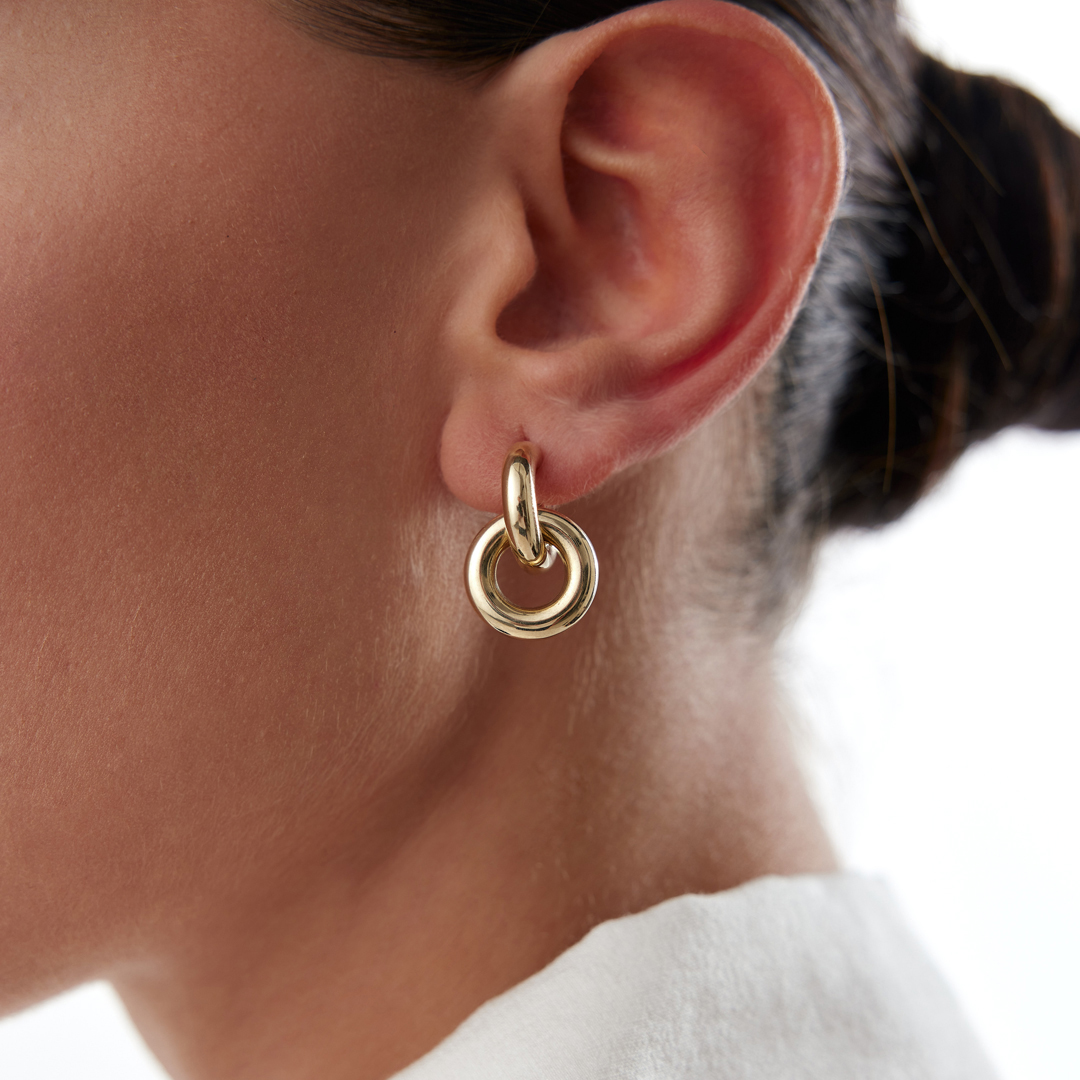 Hoop Vidalı Küpe - 1