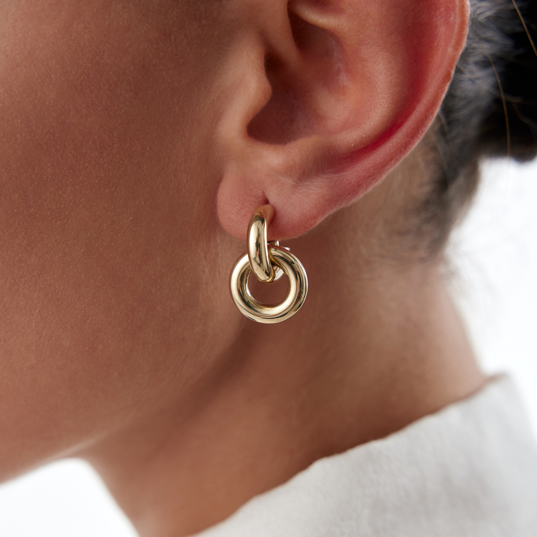 Hoop Vidalı Küpe - 3