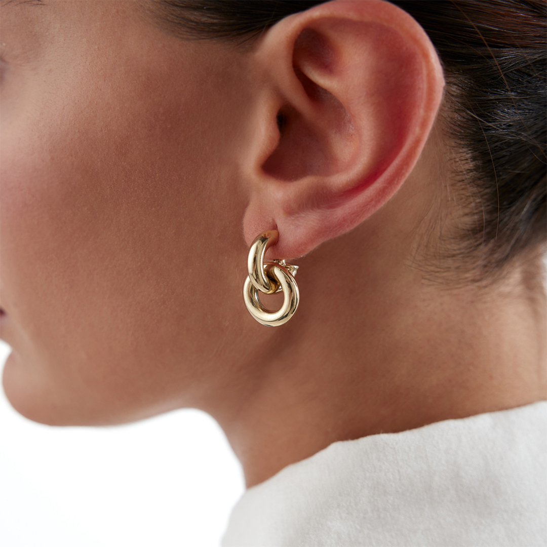 Hoop Vidalı Küpe - 2