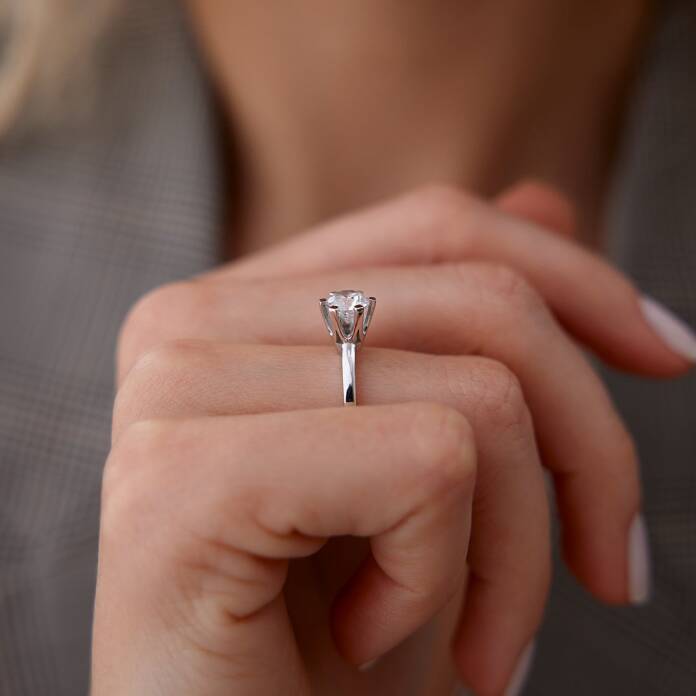 HRD Sertifikalı 1.00 Ct Pırlanta Tektaş Yüzük - 2