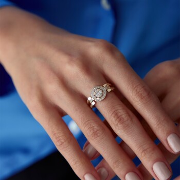 İçi Bagetli Yuvarlak Yüzük - Rayna