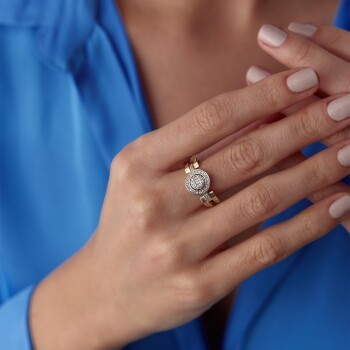 İçi Bagetli Yuvarlak Yüzük - Rayna (1)