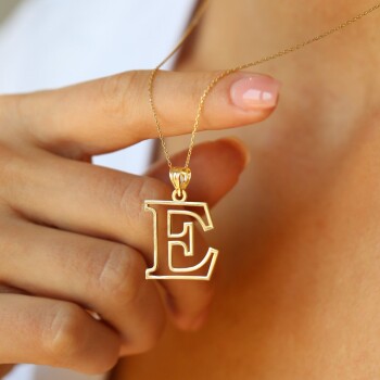 İçi Boş Çizgi Harf Kolye - CNR