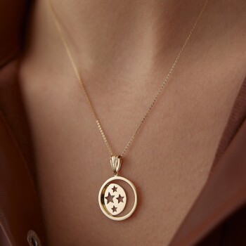 İçi Yıldız ve Ay Çember Kolye - Ador (1)