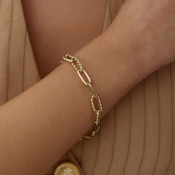 İki Burgu Yarı Duz Ataç Bileklik - Reha