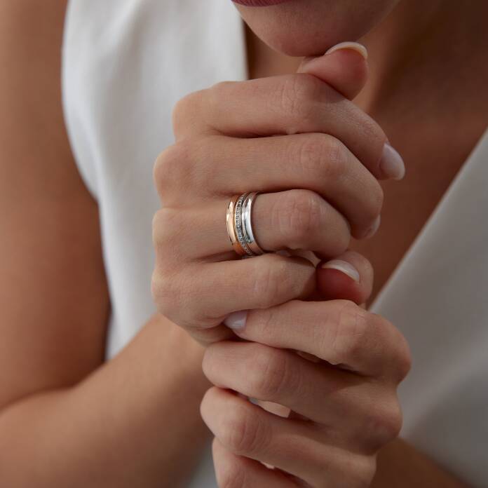 İki Renk Taşlı Alyans - 1