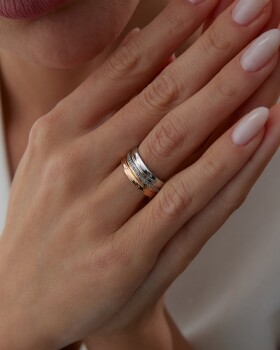 İki Renk Taşlı Alyans - Haskar (1)