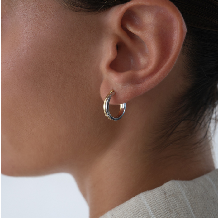 İki Renkli Olivra Küpe - Karacan