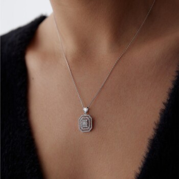 İki Sıra Sekizgen Baget Kolye - Koçak