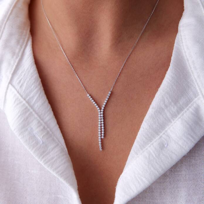 İki Sıra Taşlı Kolye - 1