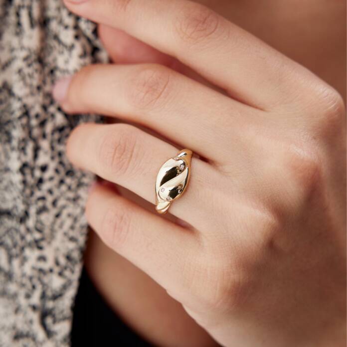 İkili Damla Model Yüzük - 1