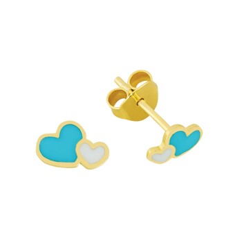 İkili Kalp Çocuk Küpesi - Melike