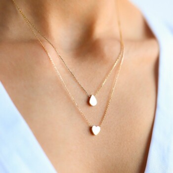 İkili Kalp Damla Kolye - Rayna