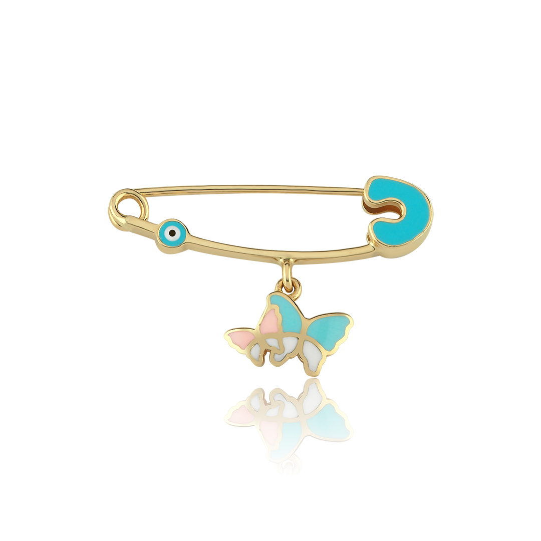 İkili Kelebek Nazar Göz Bebek İğnesi - 1