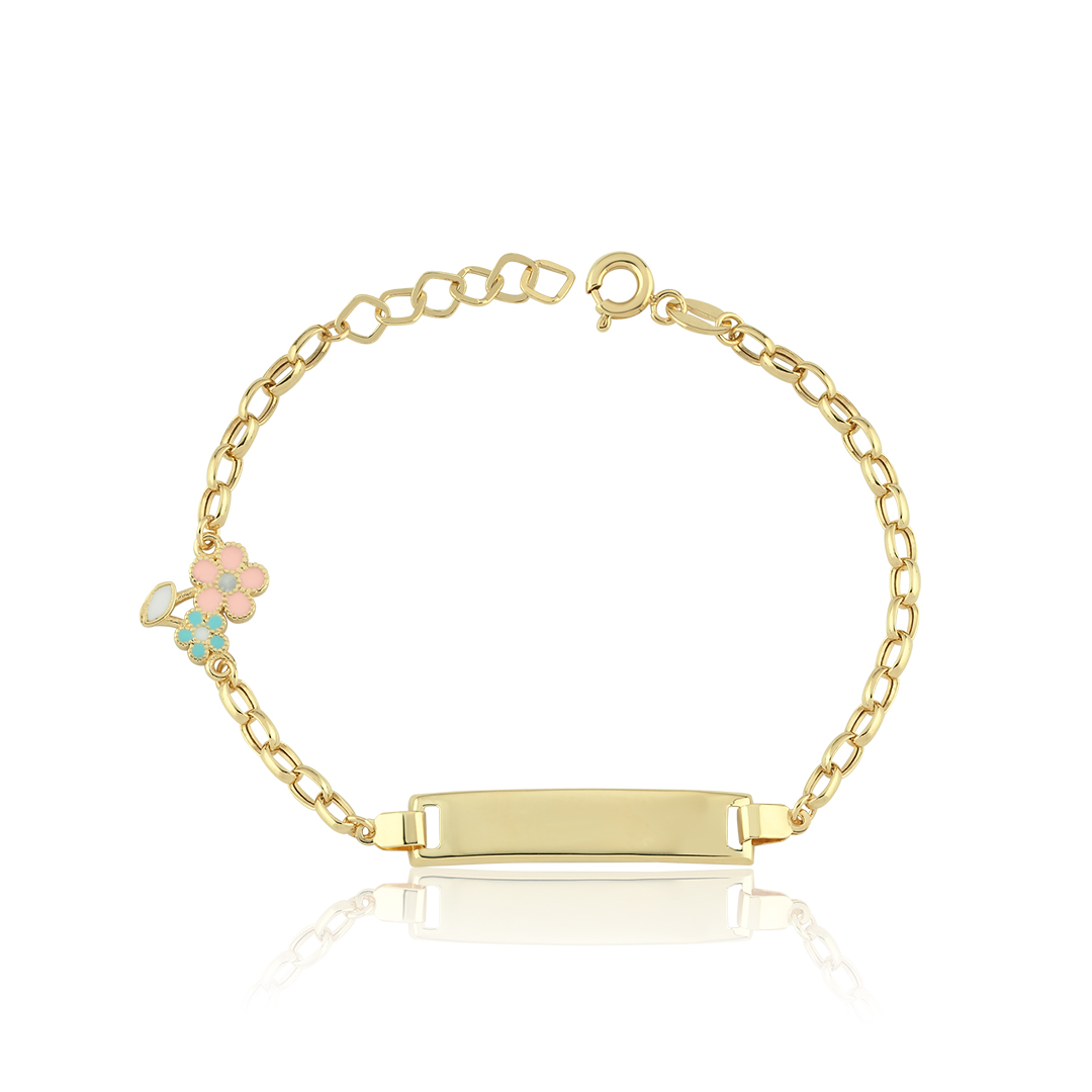 İkili Renkli Çiçek Bebek Künyesi - 1