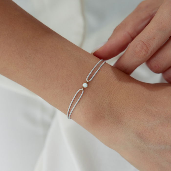 İkizler Burcu Moonstone İpli Bileklik - Simoro