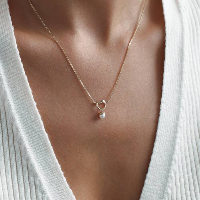 İnci Düğüm Kolye - 1