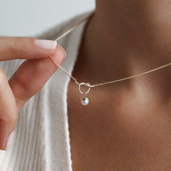 İnci Düğüm Kolye - Rayna (1)