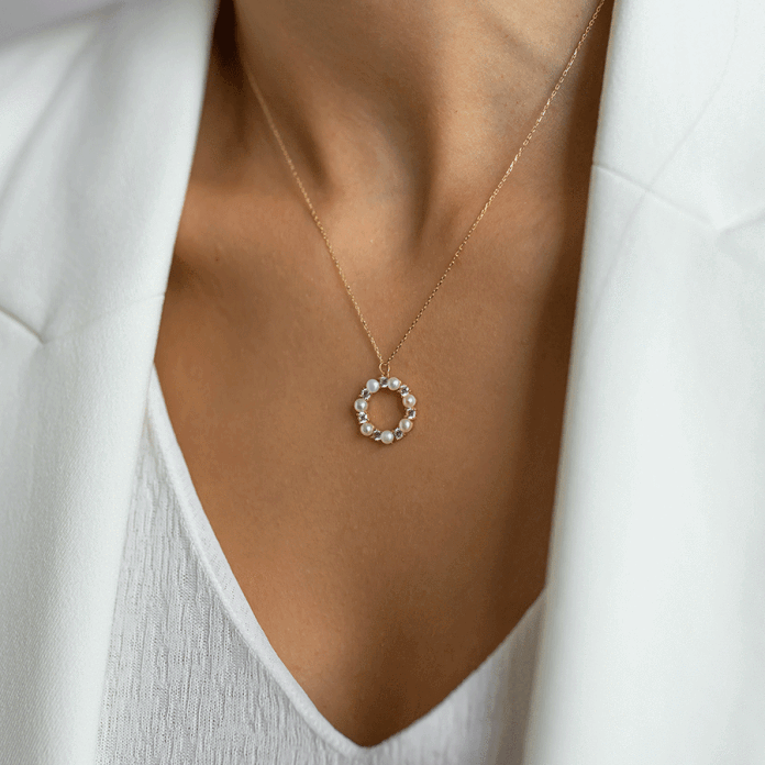 İnci Halka Kolye - 1