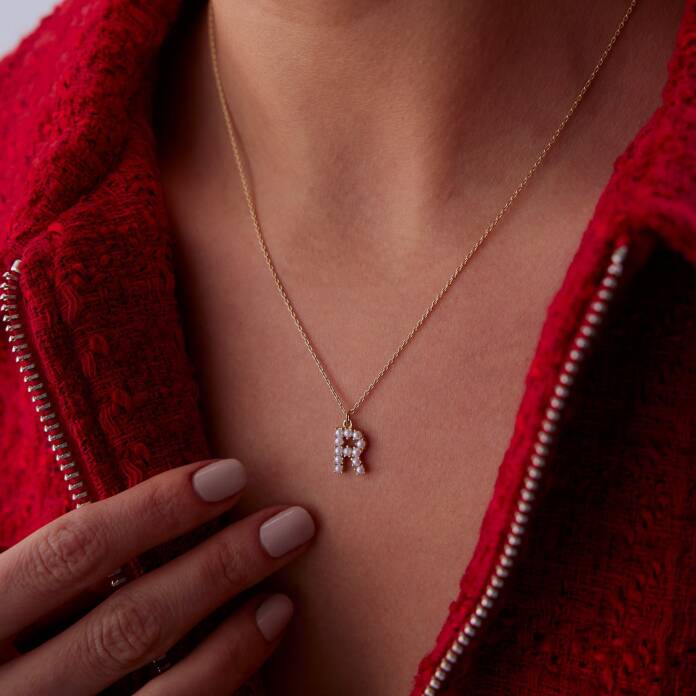 İnci Harf Kolye - 2