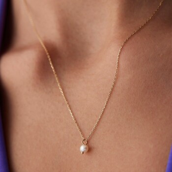 İnci Uçlu Kolye - Rayna (1)