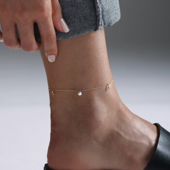 İnci Ve Yıldız Figürlü Halhal - Rayna (1)