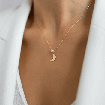 İncili Ay Kolye - Rayna