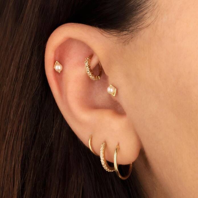 İncili Baklava Tragus Piercing - 2