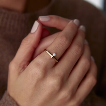 İncili Faset Yüzük - Rayna (1)