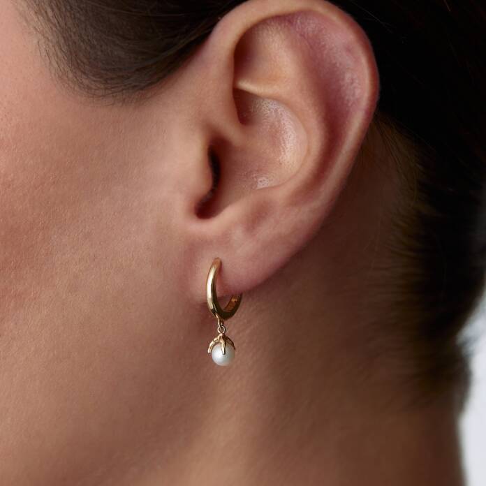 İncili Halka Sallantılı Küpe - 1