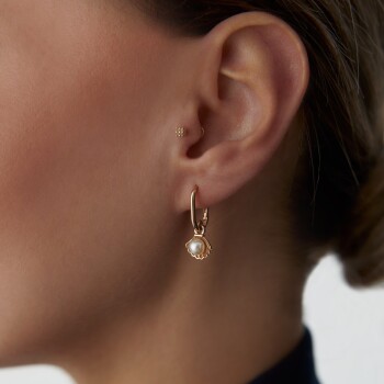 İncili İstiridye Sallantılı Küpe - 2