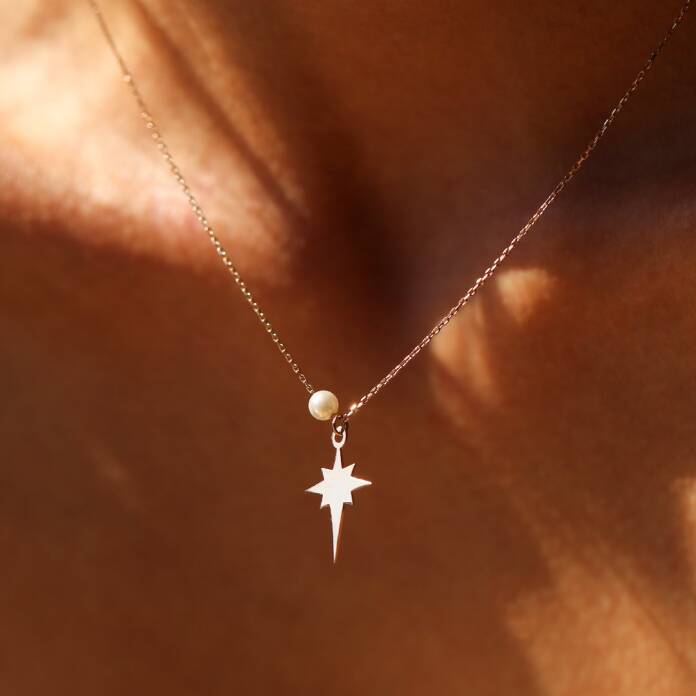 İncili Kutup Yıldızı Kolye - 1