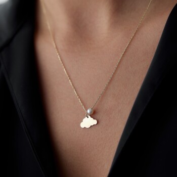 İncili Plaka Bulut Kolye - Rayna (1)