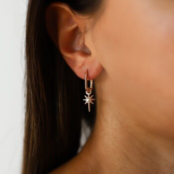 İncili Sallantılı Küpe - Alen