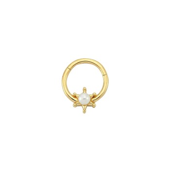 İncili Yıldız Motifli Helix Piercing - Dianora