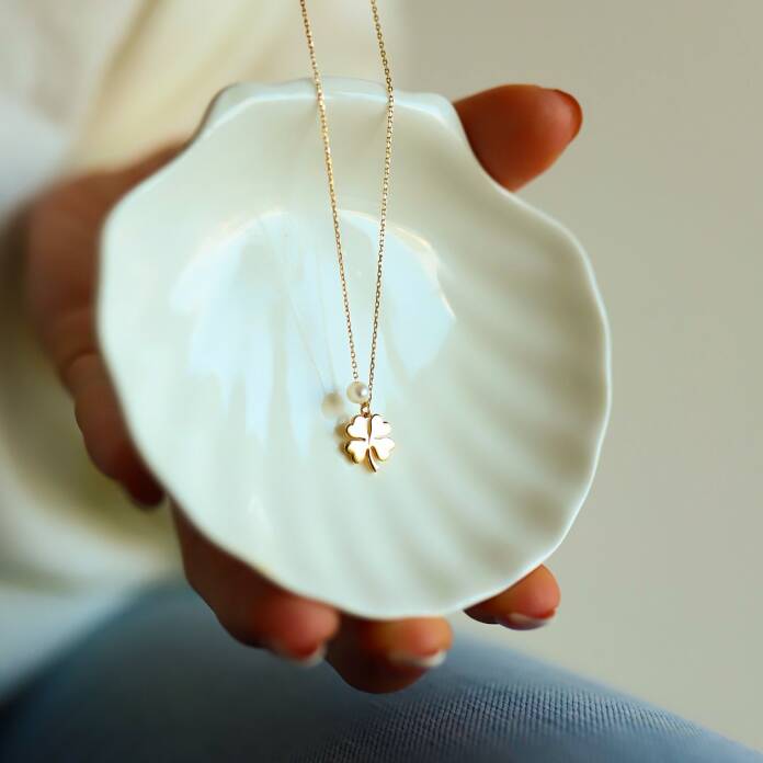 İncili Yonca Kolye - 1