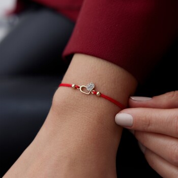 İpli Taşlı Kalp Bileklik - Koçak (1)