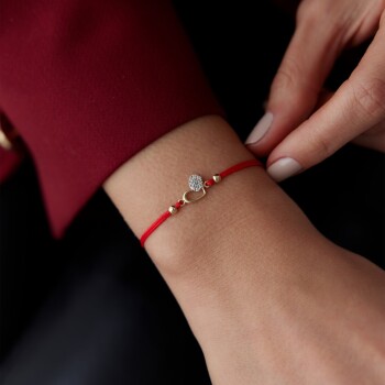 İpli Taşlı Kalp Bileklik - Koçak