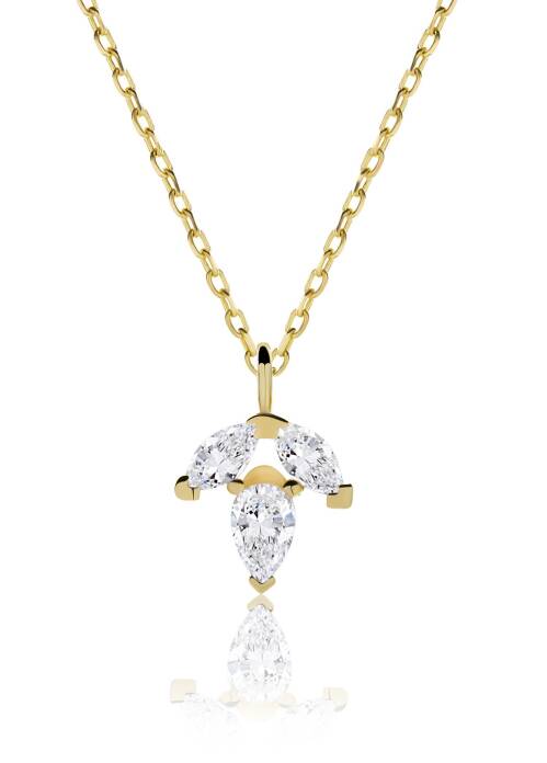 Işıltılı Markiz Taşlı Kolye - 3