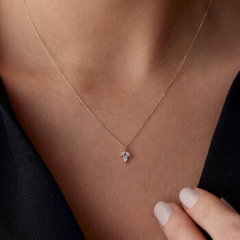 Işıltılı Markiz Taşlı Kolye - Alen (1)