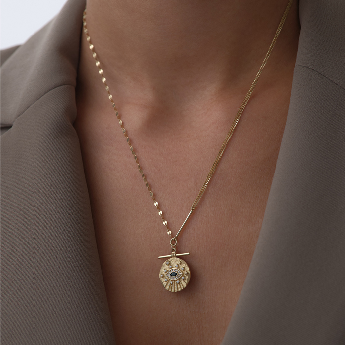 Işıltılı Siyah Göz Kolye - RİTİM (1)