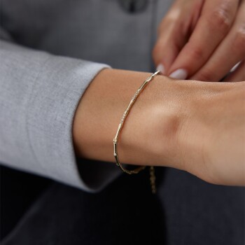 İskelet Taşlı Kemik Kelepçe - Cemart