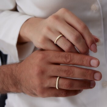 İtalyan Dokulu Çift Alyans - Tülay Alyans (1)