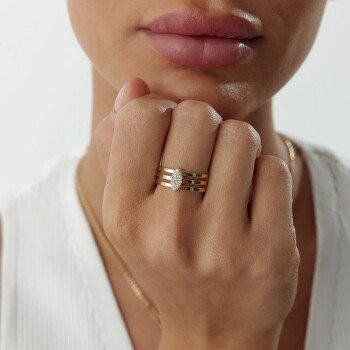 Izgara Leaf Yüzük - Rayna