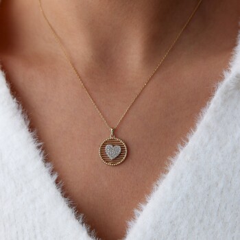 Izgara Taşlı Kalp Kolye - Rayna