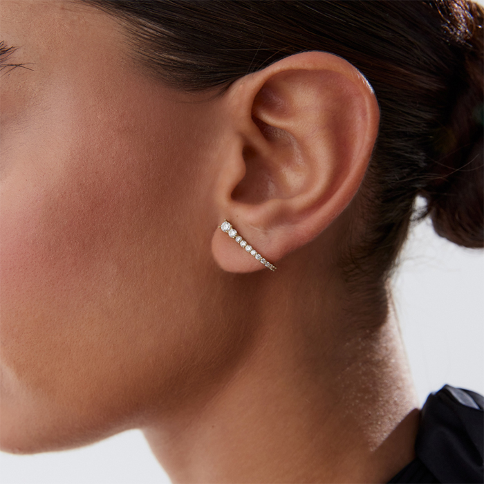 J Taşlı Vidalı Küpe - MİST