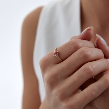 Jay Pembe Baget Yüzük - Rayna (1)