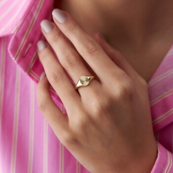 Kalemli Elips Şovalye Yüzük - Nüans (1)