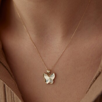 Kalemli Kelebek Kolye - Ador (1)