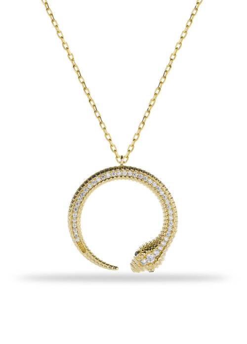 Kalemli Taşlı Yılan Kolye - 4